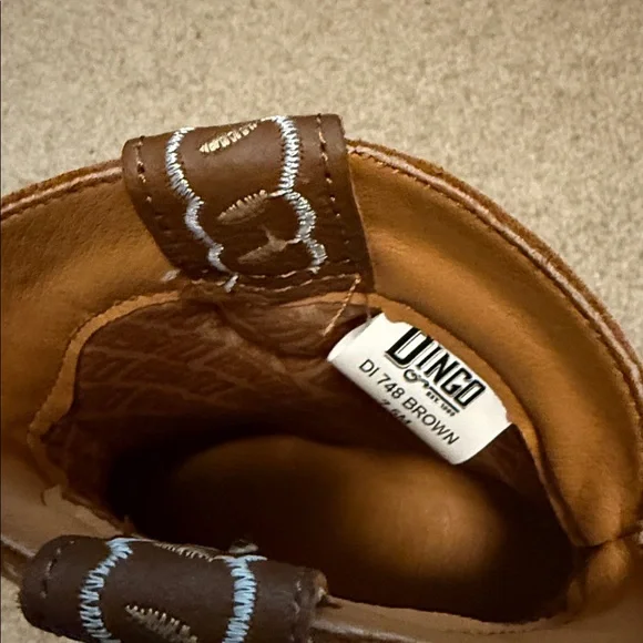 Dingo Brown and White Embroidered Heeled Boots - Picture 8 of 10